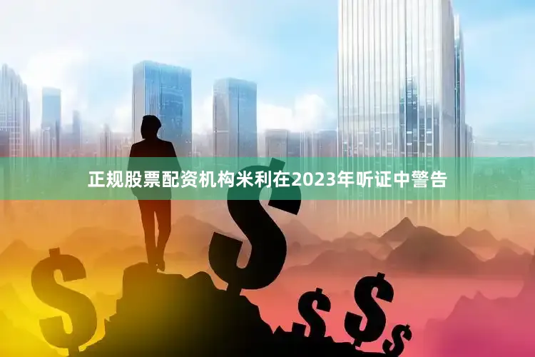 正规股票配资机构米利在2023年听证中警告